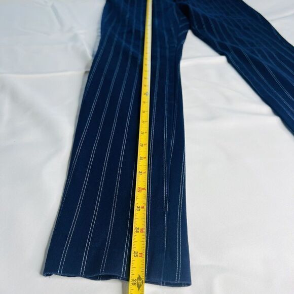 Gap Sz 4 Slim City Coupe Urbane Etroite Pants Navy Blue Stripped Stretch 0763 - Picture 8 of 12